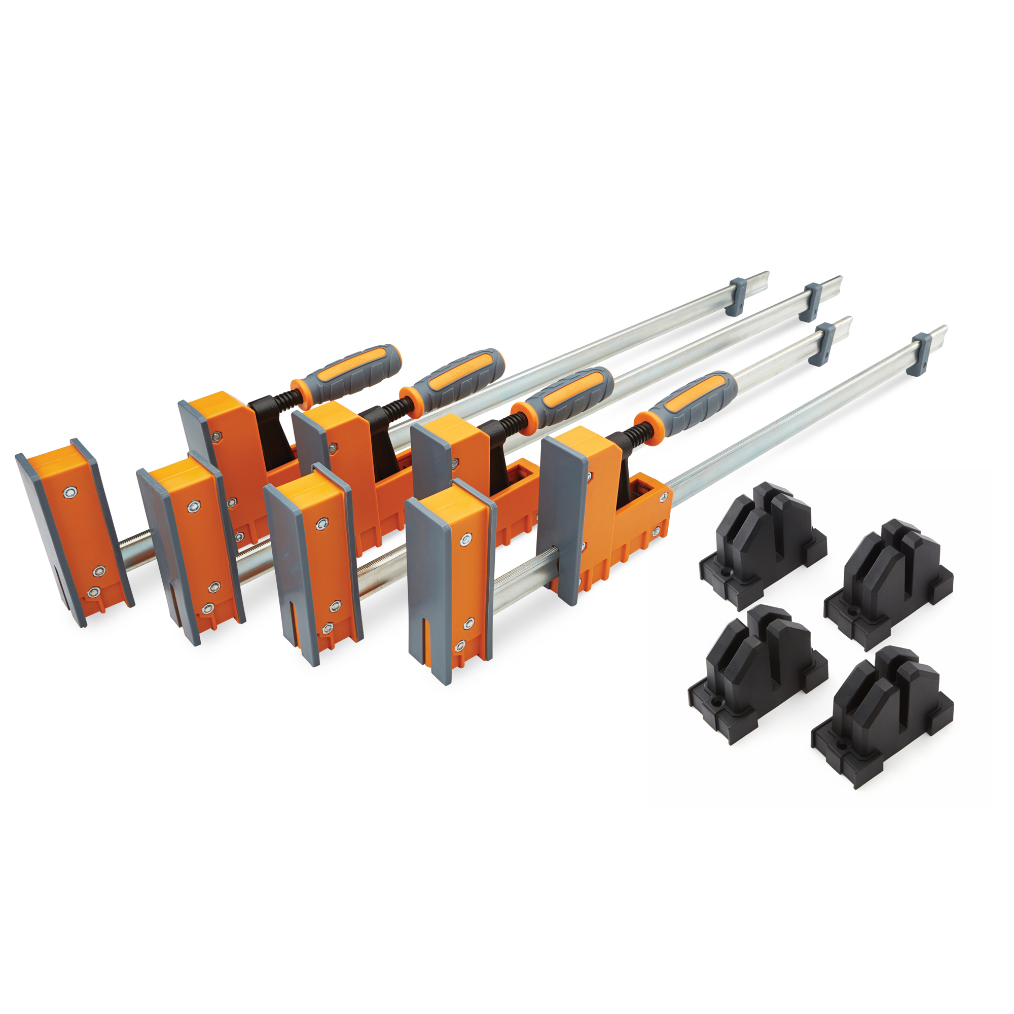 BORA, 8pc Parallel Clamp Set - 24in. 40in. Clamps 4 Blocks, Clamp Pressure 1100 lb, Pieces (qty.) 8 Model# 571650